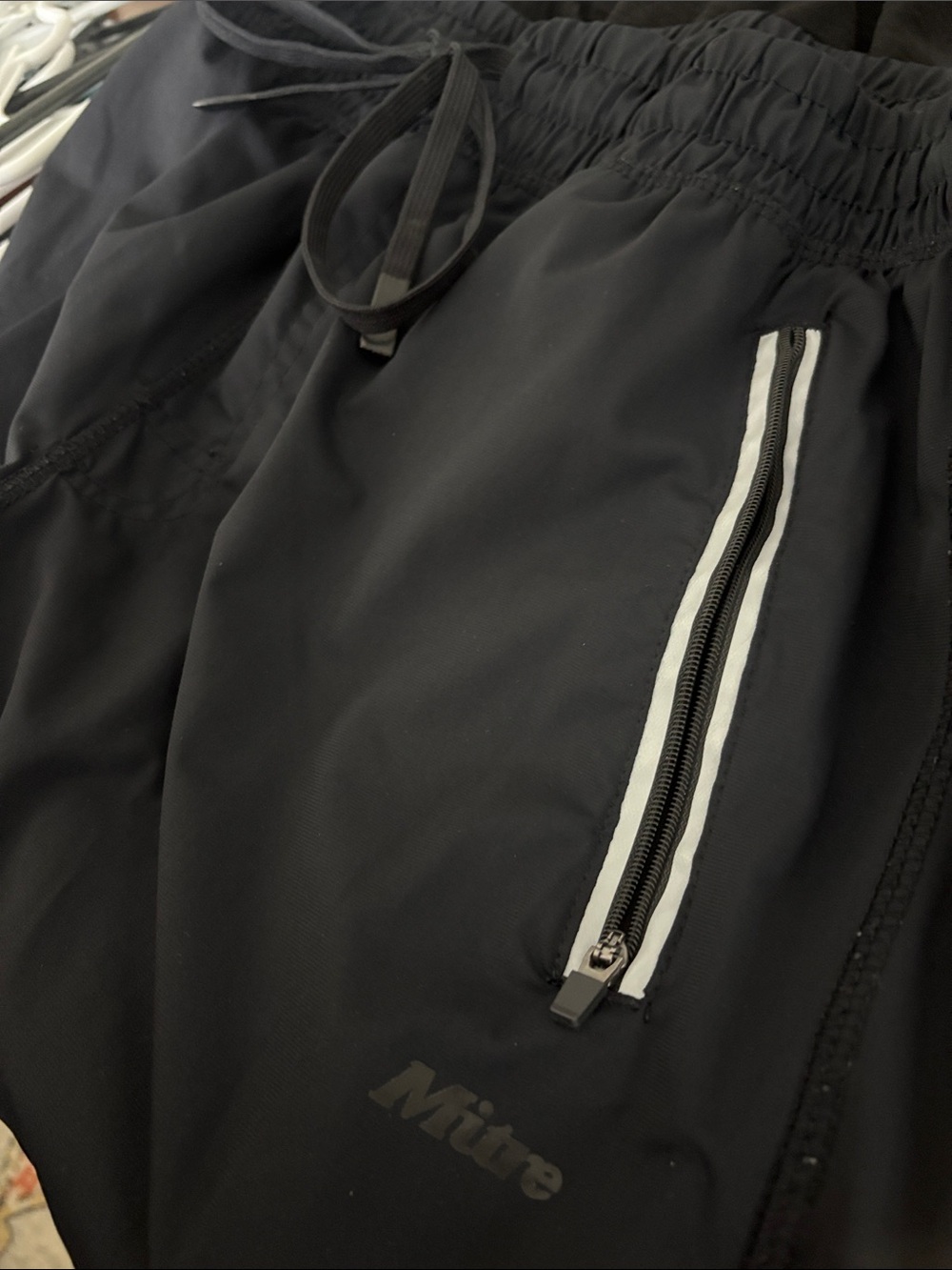 Men's Black Active Joggers with Reflective Zip Detail